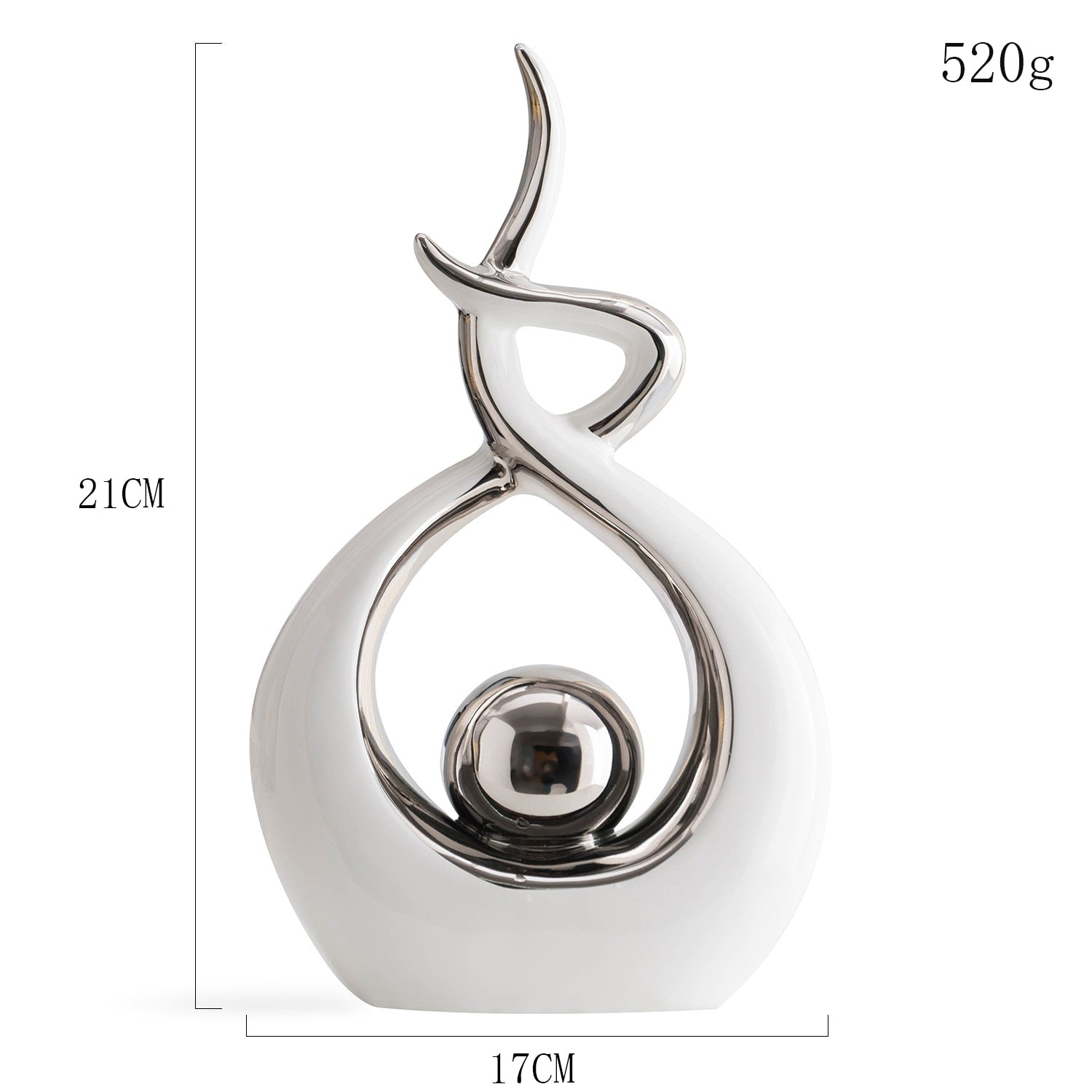 Estátuas em cerâmica com detalhes em dourado - Coleção Elegância Abstrata