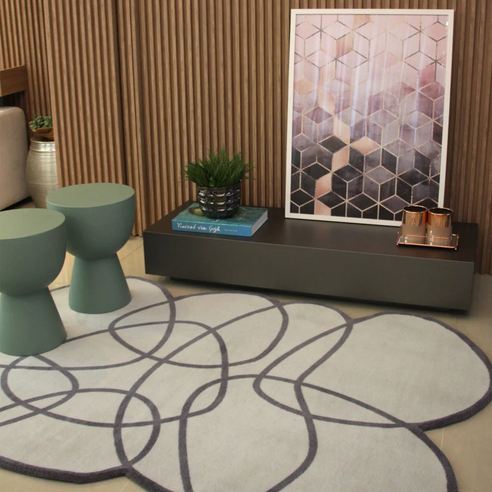 Tapete Orgânico Abstrato Grande - Coleção Flow