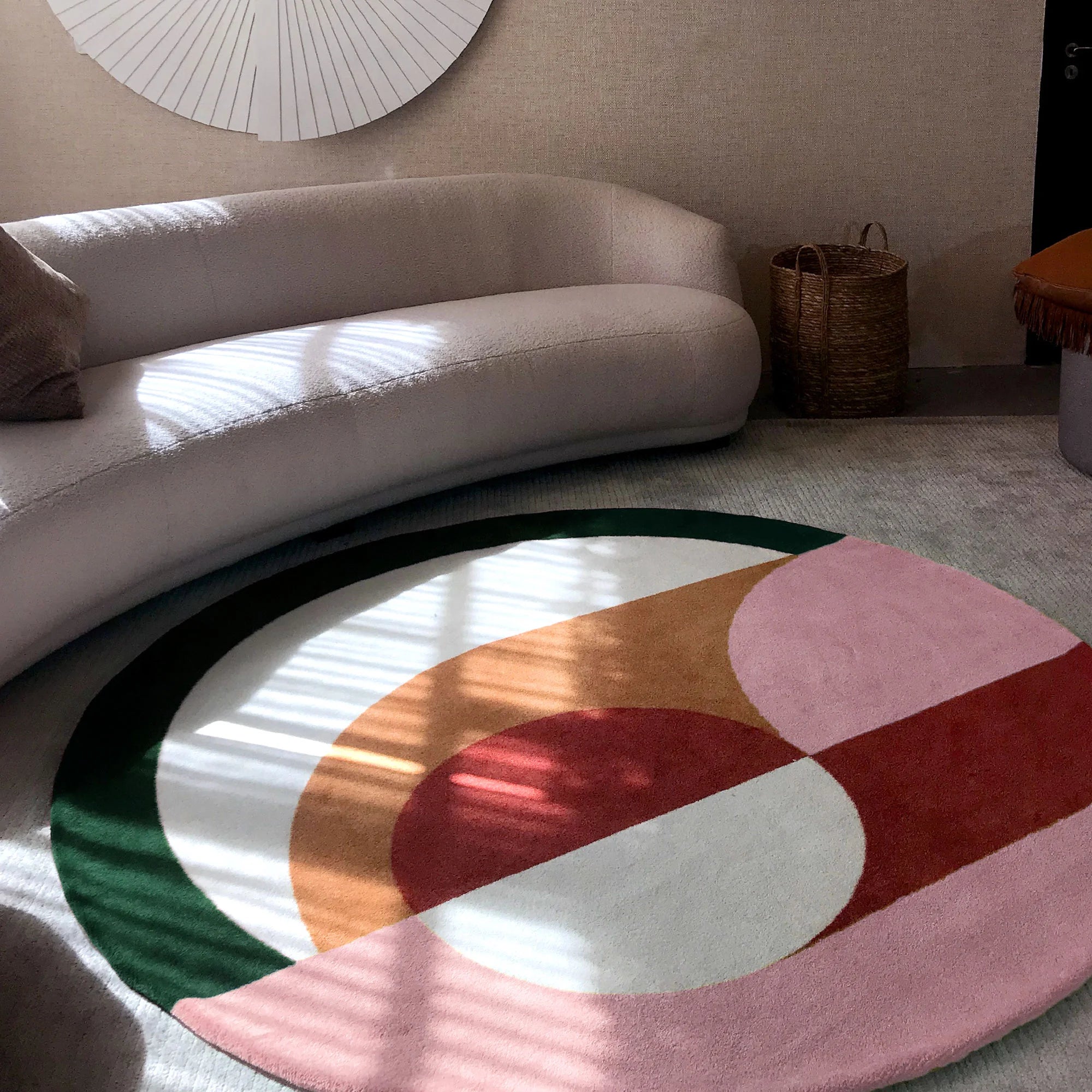 Tapete Geométrico Redondo Coleção Horizon