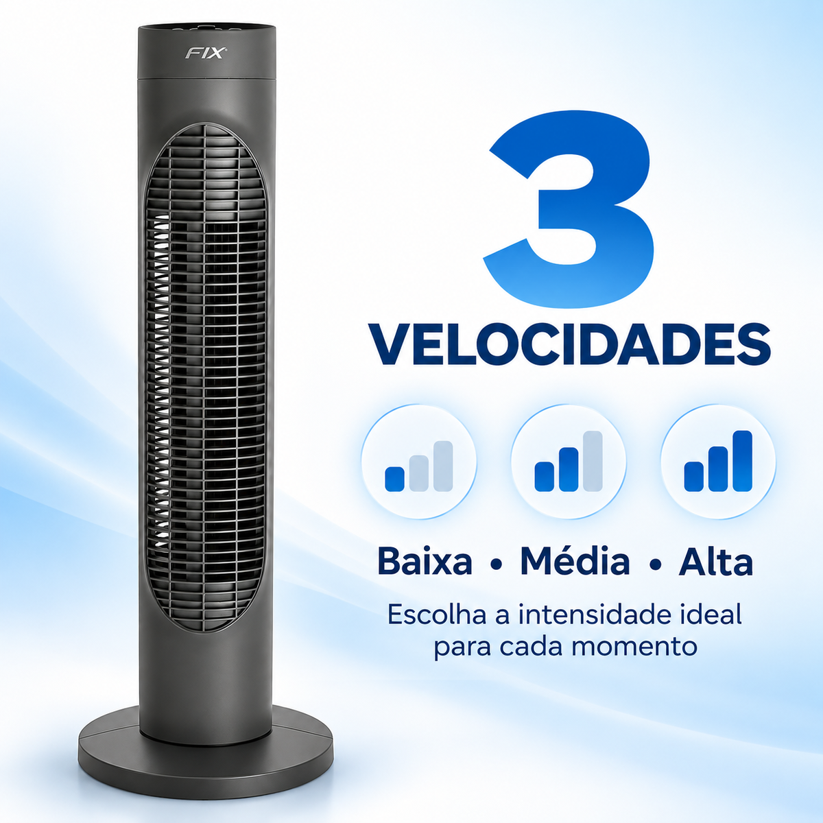 VENTILADOR DE TORRE COM CONTROLE REMOTO, TIMER E OSCILAÇÃO