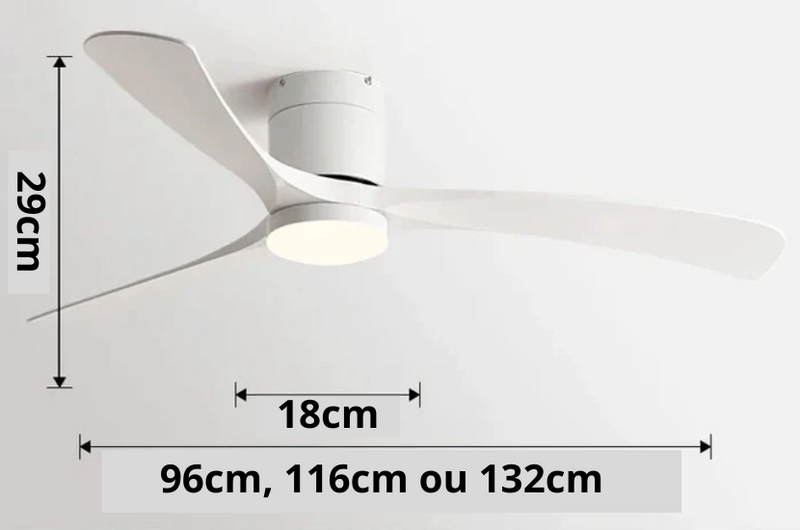 Ventilador de teto moderno com Iluminação - ZenithBreeze X2