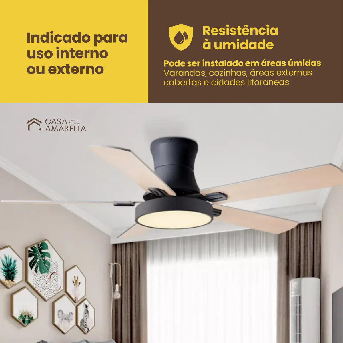 Ventilador de teto moderno com Luminária - ZenithBreeze Street M1