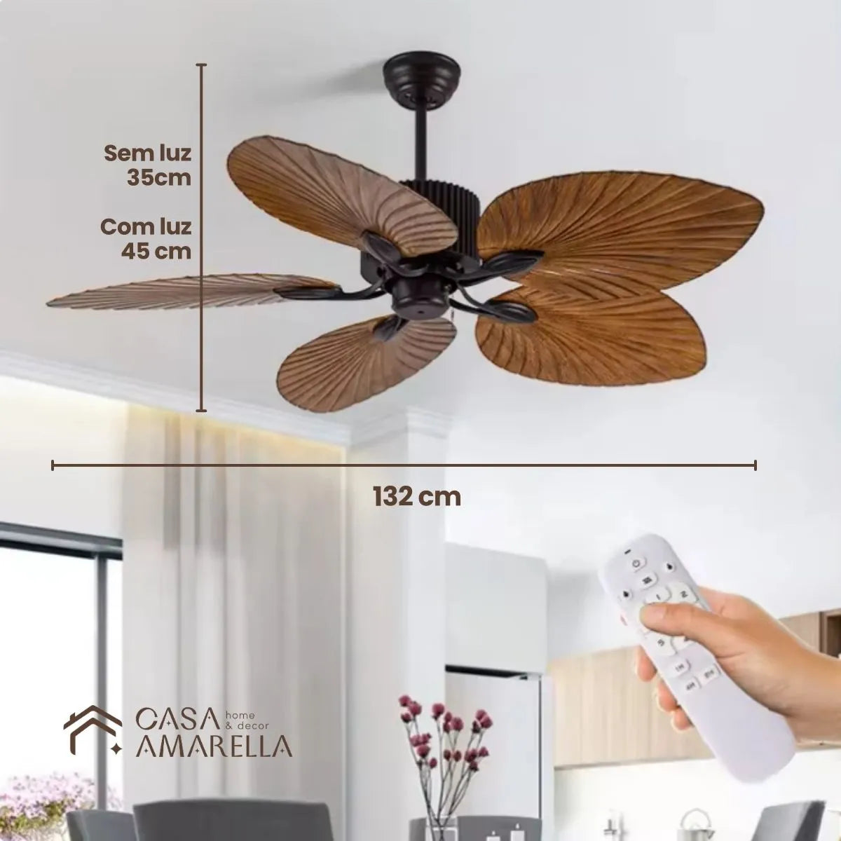 Ventilador de teto moderno Potente - ZenithBreeze NatureWave