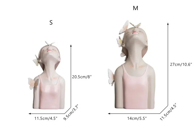 Escultura decorativa de Cerâmica Premuim - Coleção Bailarina Borboleta