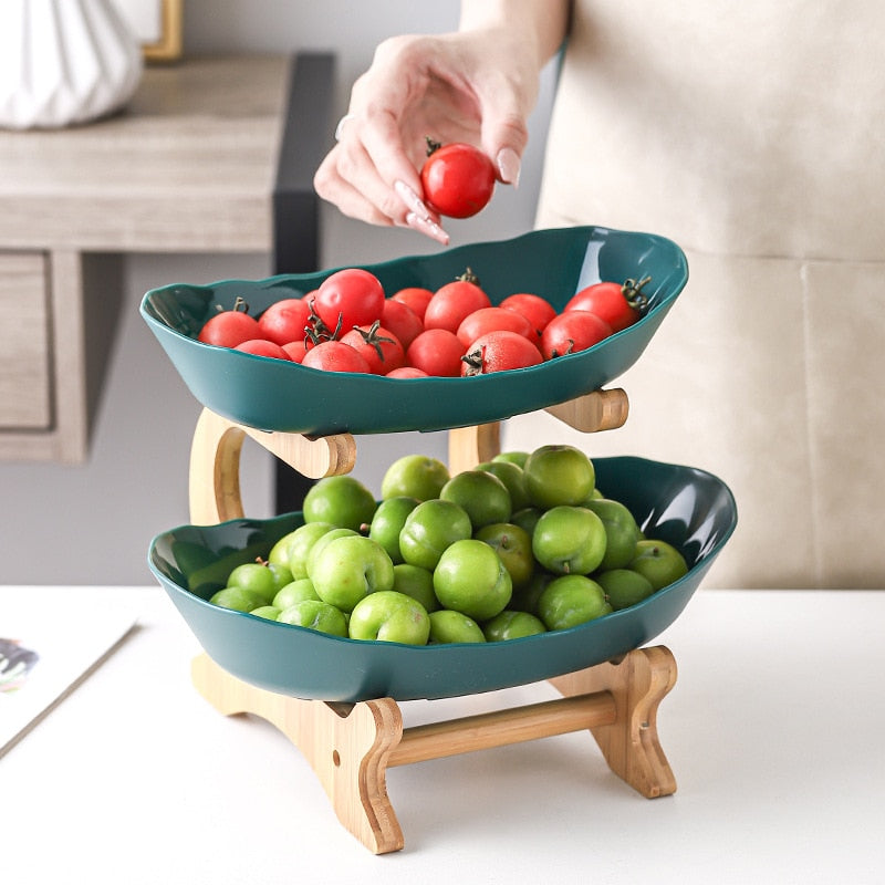 Fruteira de Mesa Moderna Com Pés de Madeira - Eco Design