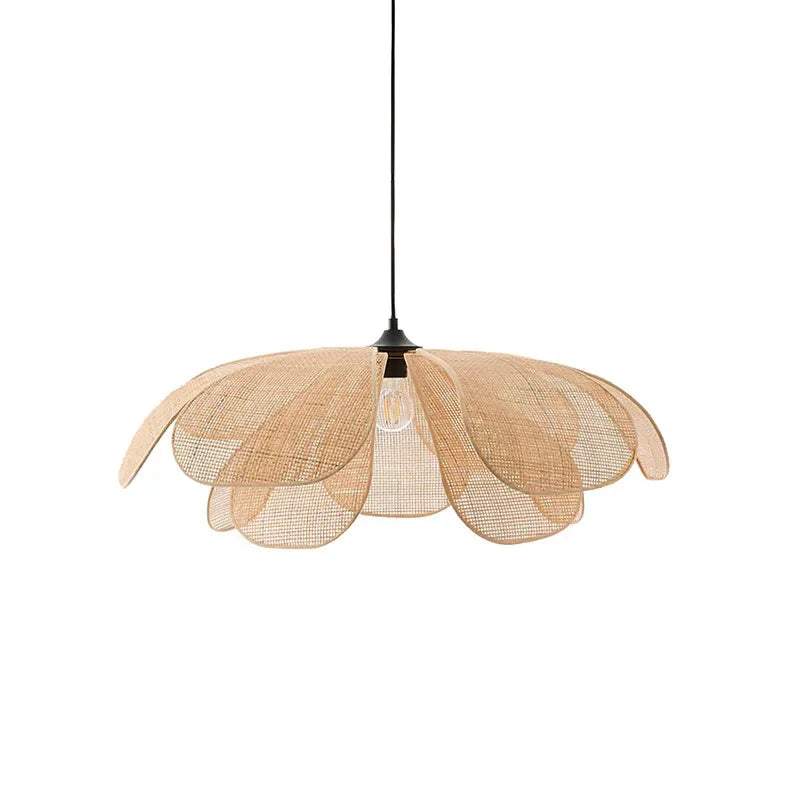 Luminária Pendente Estilo Japonês - Petal Willow Rattan