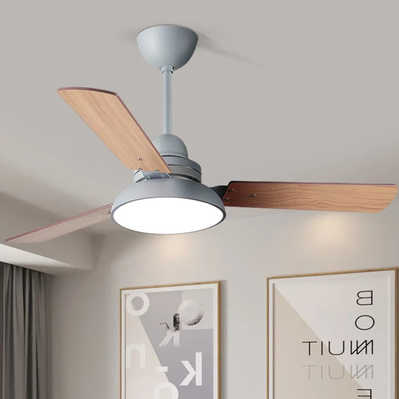 Ventilador de teto moderno com Luminária - ZenithBreeze Street Cinza