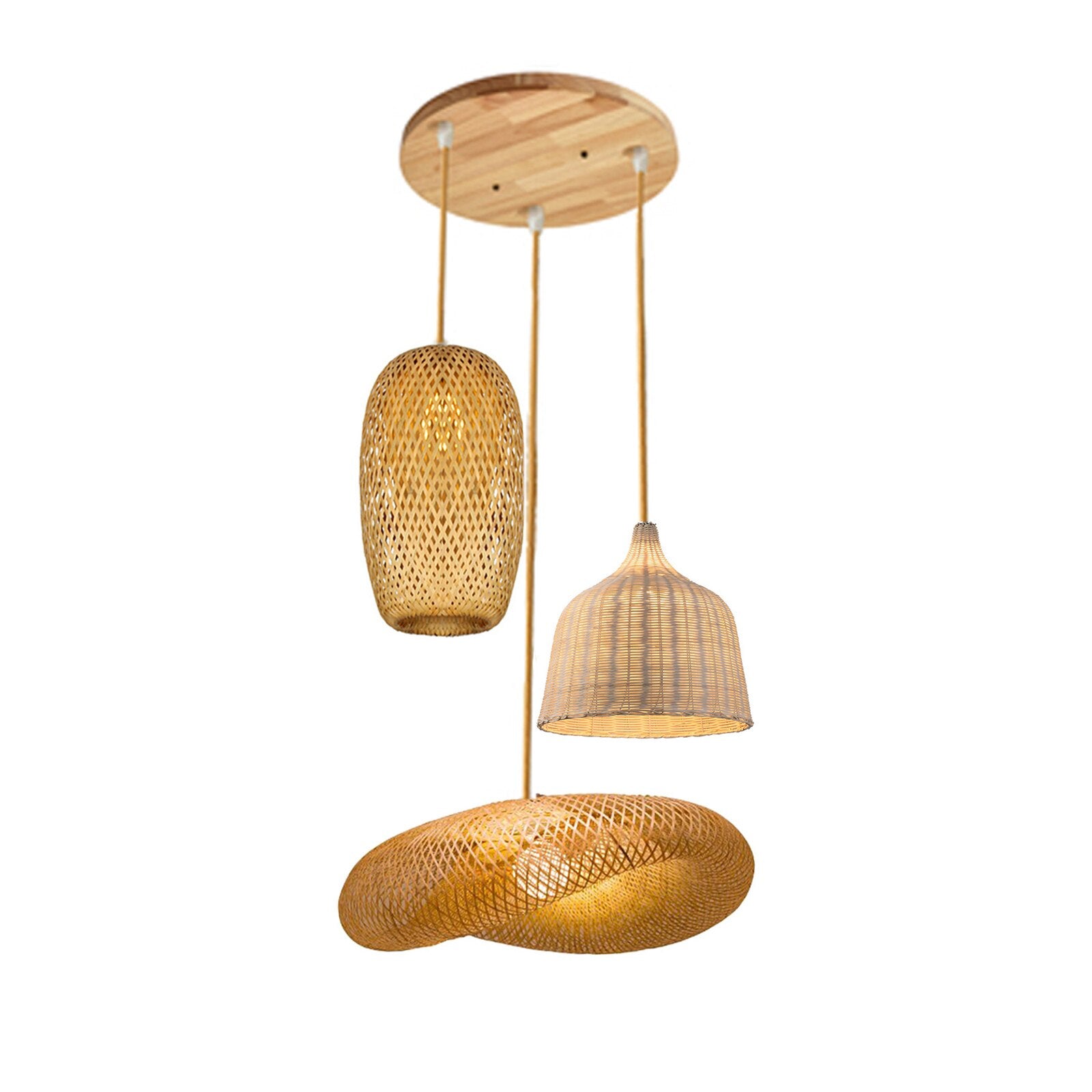 Conjunto de Luminárias pingentes decorativos de Bambu Artesanal - Sakura Ikiro PLUS Collection