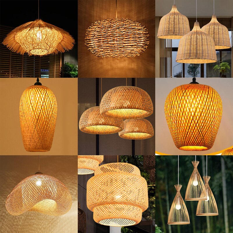 Luminária pingente decorativa de Bambu Artesanal - Sakura Ikiro Collection
