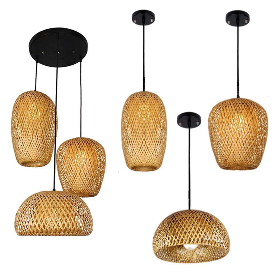 Conjunto de Luminárias pingentes decorativos de Bambu Artesanal - Sakura Ikiro PLUS Collection