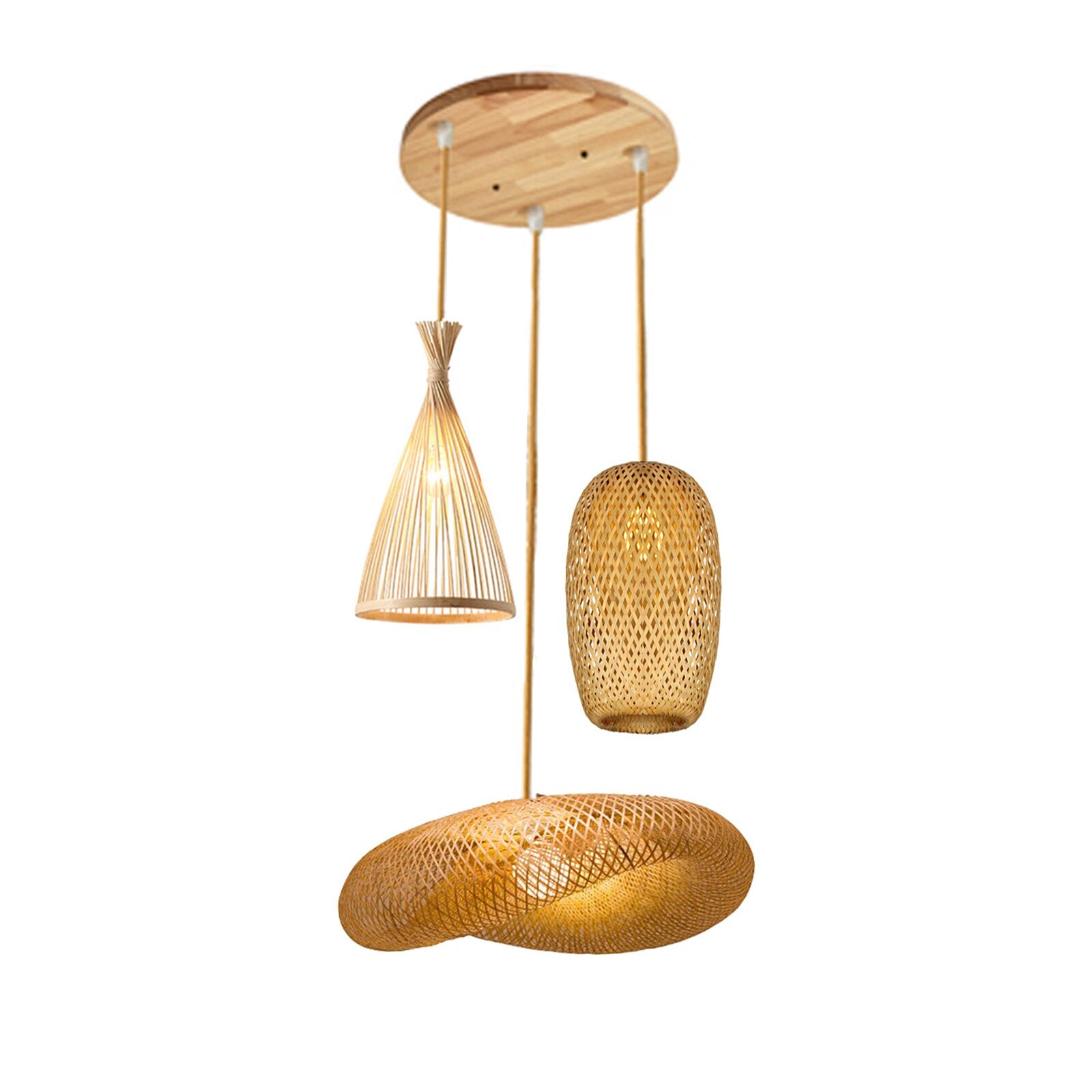 Conjunto de Luminárias pingentes decorativos de Bambu Artesanal - Sakura Ikiro PLUS Collection