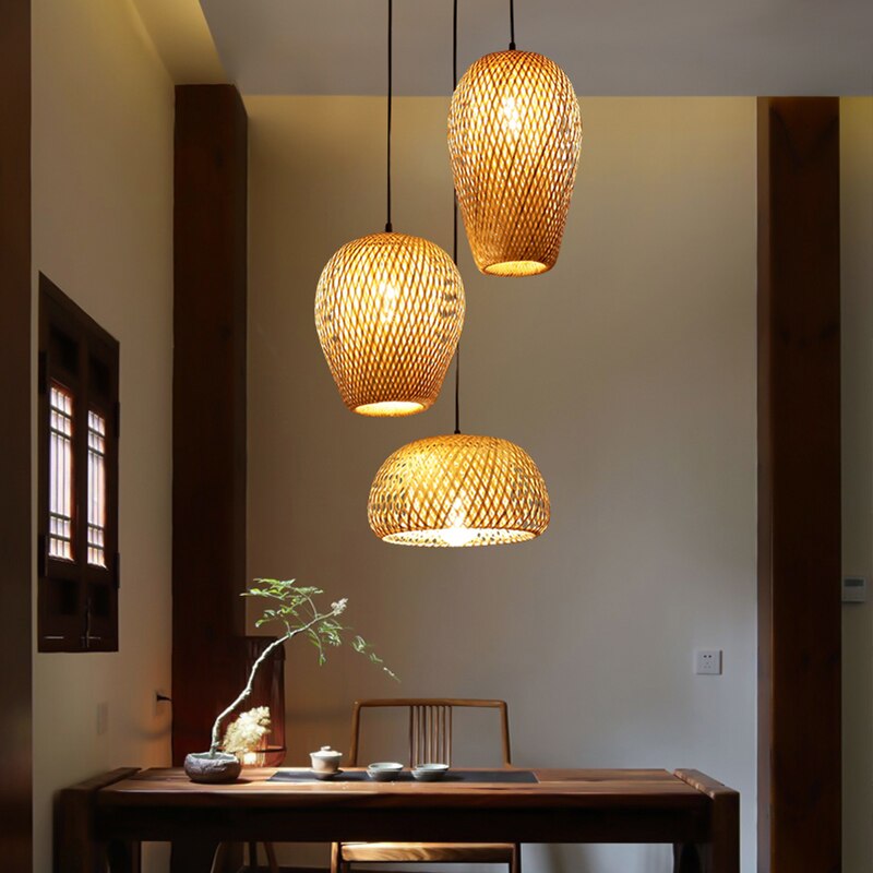 Conjunto de Luminárias pingentes decorativos de Bambu Artesanal - Sakura Ikiro PLUS Collection