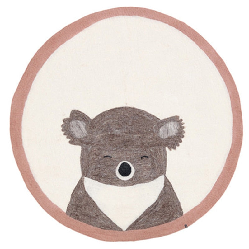 Tapete Decorativo Infantil redondo animais - Coleção Fofura Animal