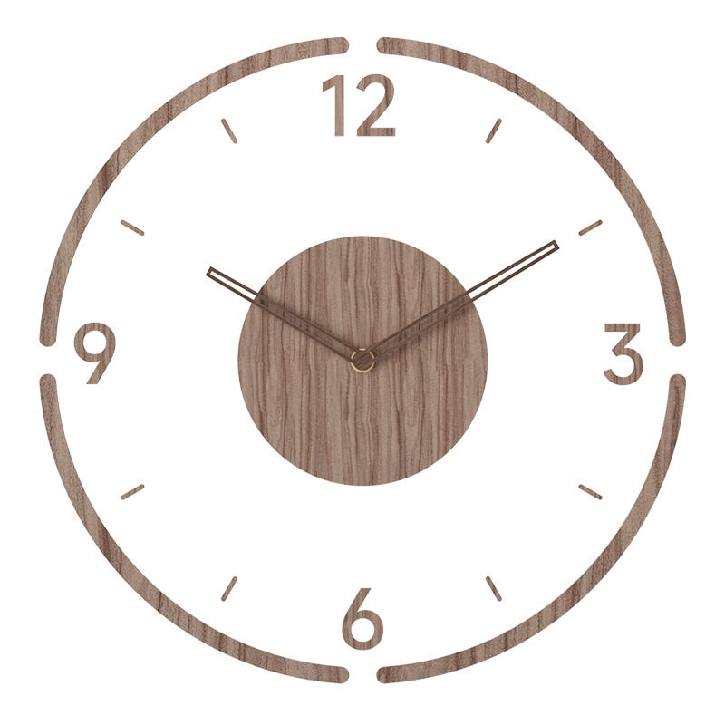 Relógio de Parede Decorativo Moderno de Madeira - WoodCraft Elite