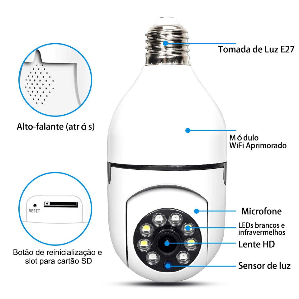 SmartCam Pro - Super Câmera inteligente de Segurança Full HD 1080P Wifi, Giro 360 com sensor de movimento e visão noturna! SUPER PROMOÇÃO!