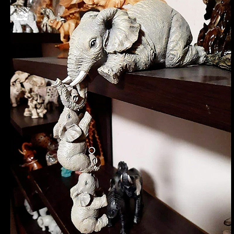 kit estatuetas Família Elefante