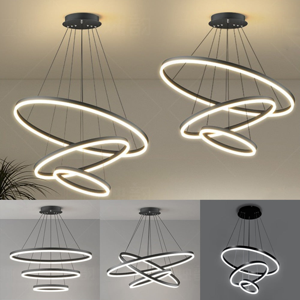 Lustre Pendente Circular Triplo em Led - Nordic Europe